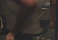 In a hot water bath, a slim girl with black mature tube small breasts plays with pussy